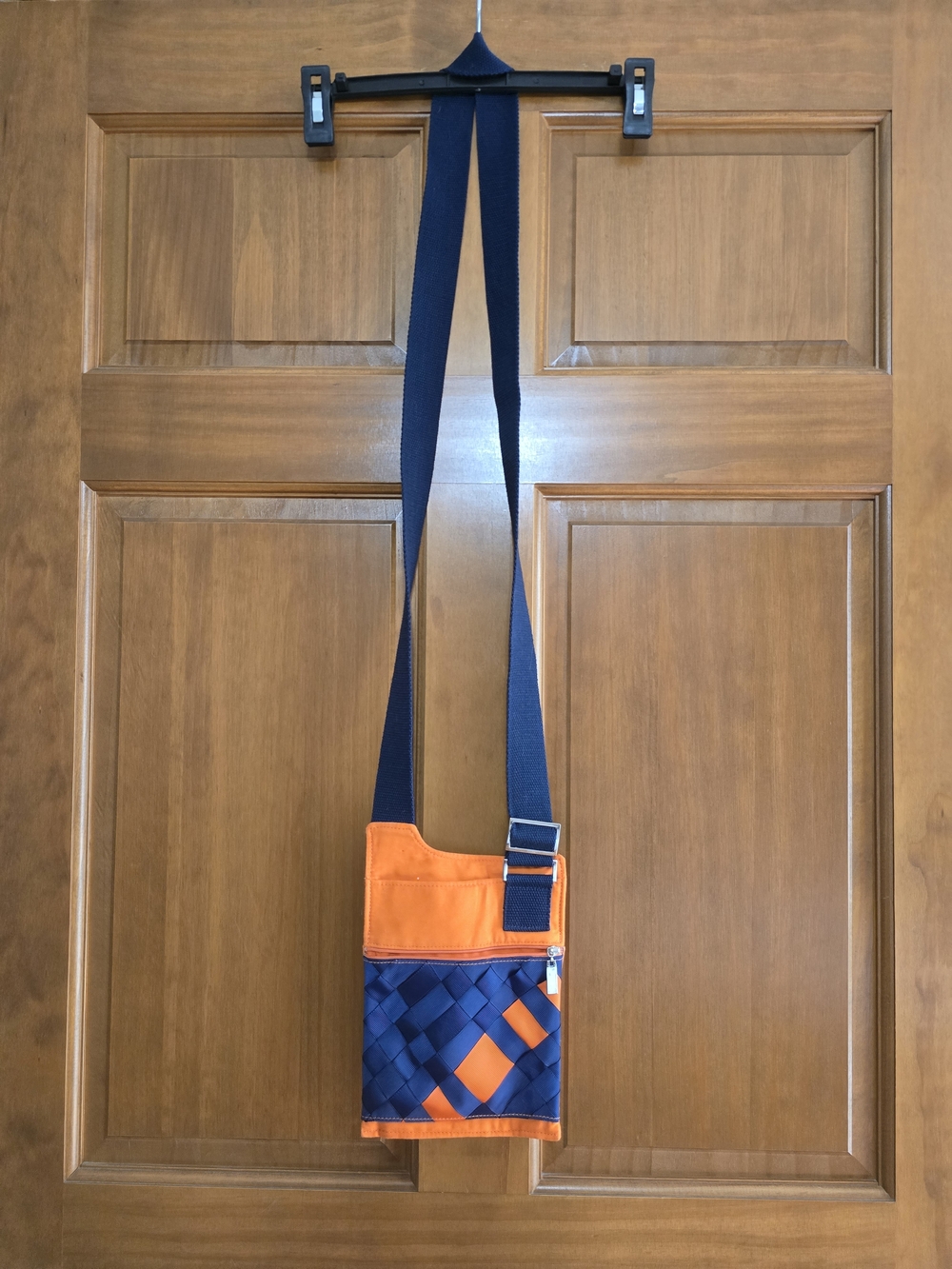Tessuta Women's Navy and Orange Woven Crossbody Bag